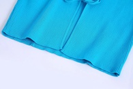 2022 printemps nouvelle couleur unie bleu veste en tricot  manches longuespicture10