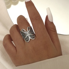 Fashion Vintage Geometric Cutout Butterfly Alloy Ring