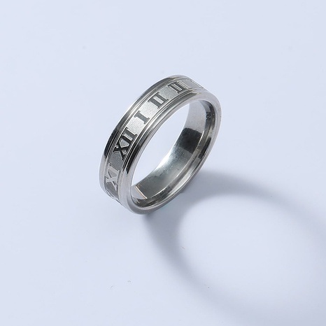 Fashion Stainless Steel Geometric Roman Numeral Embossed Ring's discount tags