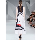 2022 summer new European and American fashion vneck tie print sleeveless dress womens clothingpicture13