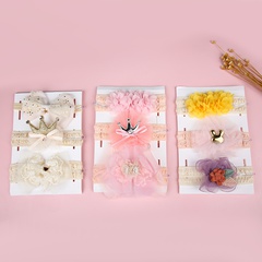 ensemble de trois pièces de bande de cheveux pour enfants de fleur de couronne de mode