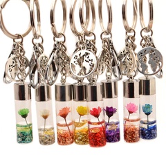 Glass dried flower keychain pendant bag pendant gift
