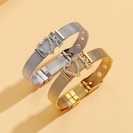 Bracelet en acier inoxydable cadeau mère galvanoplastie en or véritable's discount tags