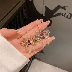 Boucles d'oreilles pendantes en diamant coloré papillon nouveau style