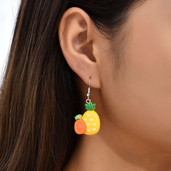 Boucles d'oreilles simples et mignonnes en résine avec fruits et ananas