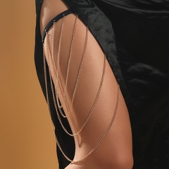 creative multi-layer elastic thigh alloy body chain jewelry