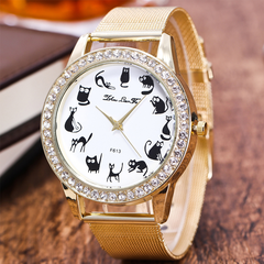 Cute and versatile unisex casual couple watch point diamond fashion personality watch