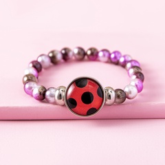 Fashion Geometric Ladybug Colorful Beaded Plastic Bracelet