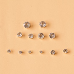 Mode-Flash-Diamant-Kristallzirkon-Ohrstecker 6 Paar Set