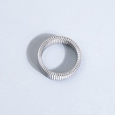 Stainless Steel Simple MultiRows Geometric Thick Ringpicture8