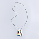 Rainbow LOVE drip oil tag pendent alloy beads chain necklacepicture8