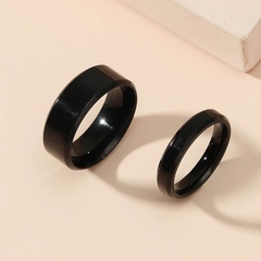 Fashion Titanium Steel Glossy Geometric Ring Set