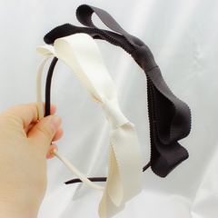 simple solid color bow silk scarf headband