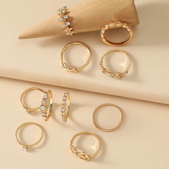 Set of 10 Fashion Jewelry Rhinestone Bow Rings