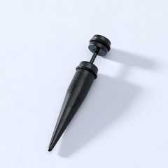 Stainless steel titanium screw thread spike earrings (single)