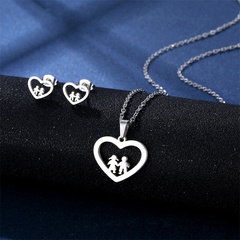 fashion boys and girls pendant stainless steel necklace earrings