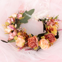 bridal wreath headdress flowers rattan hair ring hair accessories