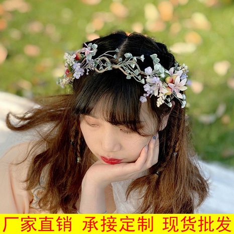 New retro garland handmade floral rattan corolla simulation flower head jewelry's discount tags