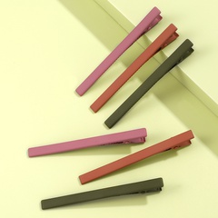 6-piece Korean simple matte texture solid color duckbill clip wild hairpin set
