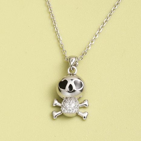 Light Luxury Personality Skull S925 Silver Necklace's discount tags
