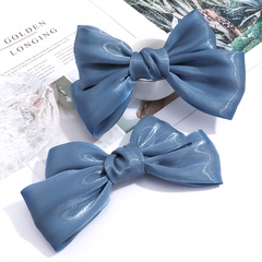 2-piece set of new oversized French bow hairpin Korean silk hair accessories back head hairpin top clip Sen hairpin