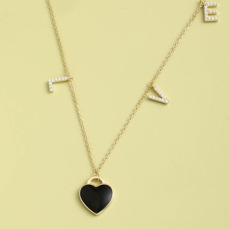 Light luxury niche heart letter S925 silver necklace's discount tags