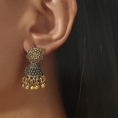 vintage tassel bead engraved earrings