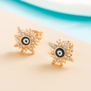 fashion copper goldplated microset zircon oil drip devils eye earringspicture8