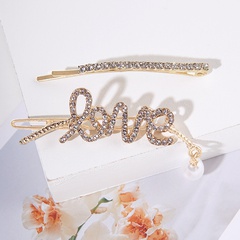 Spring and summer new letter rhinestone sparkling hairpin