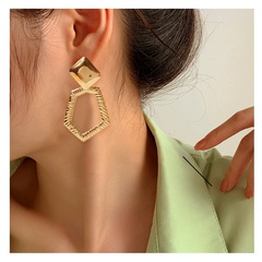 fashion geometric hollow diamond-shaped alloy earrings