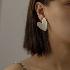 Retro sweet irregular heart-shaped drop glaze alloy earrings simple