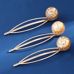 3-Piece Korean Temperament Simple Golden Ball Hair Clip Set