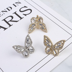 New Korean version of sweet silver needle earrings fairy diamond hollow bow earrings female temperament tassel pearls