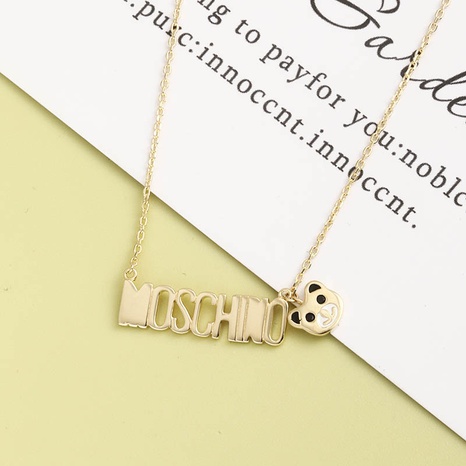 Light luxury niche bear letter S925 silver necklace's discount tags