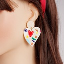 New Japanese and Korean ins style personality simple temperament heartshaped colorful fashion earrings women39s European and American crossborder earringspicture7