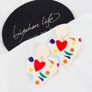 New Japanese and Korean ins style personality simple temperament heartshaped colorful fashion earrings women39s European and American crossborder earringspicture8