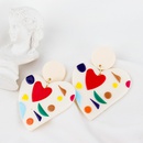New Japanese and Korean ins style personality simple temperament heartshaped colorful fashion earrings women39s European and American crossborder earringspicture10