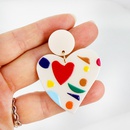 New Japanese and Korean ins style personality simple temperament heartshaped colorful fashion earrings women39s European and American crossborder earringspicture11