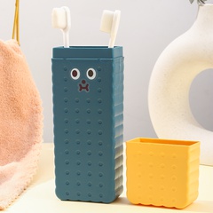 Biscuit bear tooth box creative rectangular portable cute toothbrush toothpaste box creative plastic wash storage box