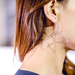New fashion personality exaggerated metal irregular butterfly women's earrings earrings earrings trend jewelry