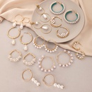 AliExpress Crossborder Fashion OL Jewelry Pearl Beaded Ring Earrings Rice Bead Alloy Geometric Earringspicture52