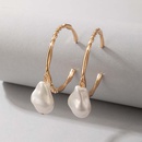 AliExpress Crossborder Fashion OL Jewelry Pearl Beaded Ring Earrings Rice Bead Alloy Geometric Earringspicture56