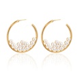 AliExpress Crossborder Fashion OL Jewelry Pearl Beaded Ring Earrings Rice Bead Alloy Geometric Earringspicture63