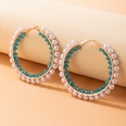 AliExpress Crossborder Fashion OL Jewelry Pearl Beaded Ring Earrings Rice Bead Alloy Geometric Earringspicture59