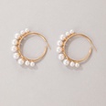 AliExpress Crossborder Fashion OL Jewelry Pearl Beaded Ring Earrings Rice Bead Alloy Geometric Earringspicture66