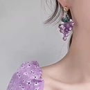 Temperament simple personality Korean version earrings simple crystal purple grape earrings long earrings small jewelrypicture8