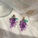 Temperament simple personality Korean version earrings simple crystal purple grape earrings long earrings small jewelrypicture10