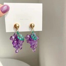 Temperament simple personality Korean version earrings simple crystal purple grape earrings long earrings small jewelrypicture11