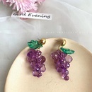 Temperament simple personality Korean version earrings simple crystal purple grape earrings long earrings small jewelrypicture12