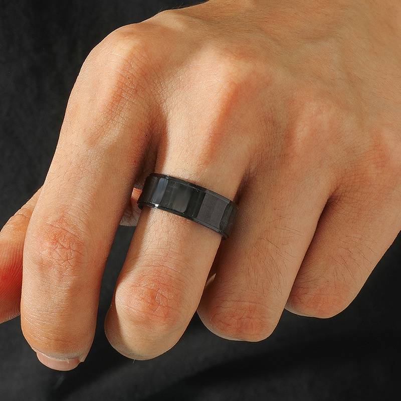 Simple Mens Stainless Steel Geometric Ring